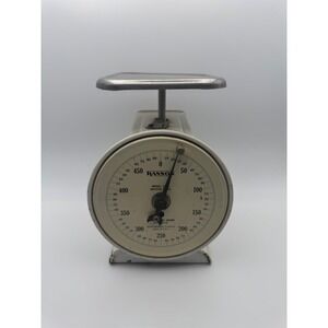 Vintage Hanson Model 1440 Dietetic Scale White Metal Kitchen Gram Scale USA